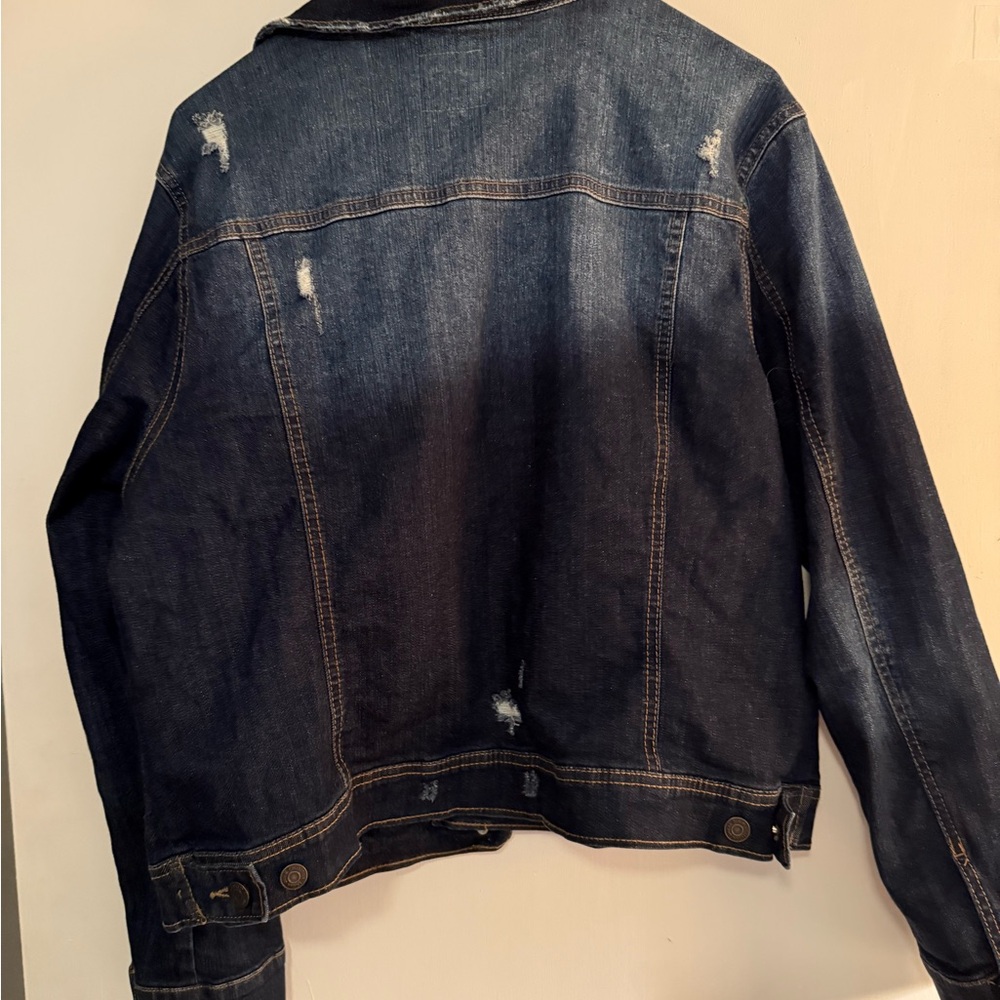 Blue Denim Jean Jacket Distressed - Picture 5 of 5